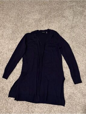 Verve Ami Black Open-Front Long Cardigan